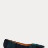 Ralph Lauren Kendrya Black Watch Plaid Ballerinas für Damen in Grün