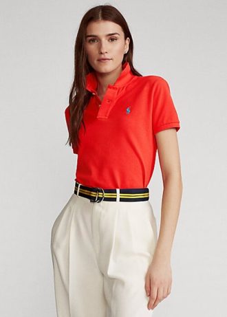 Rosa Poloshirts aus Mesh im Classic Fit von Ralph Lauren für Damen