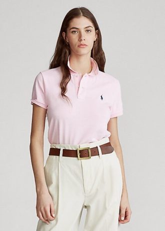 Rosa Poloshirts aus Mesh im Classic Fit von Ralph Lauren für Damen