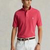Rosa Poloshirts aus Mesh im Custom-Slim-Fit von Ralph Lauren für Herren