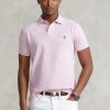 Rosa Poloshirts aus Mesh im Custom-Slim-Fit von Ralph Lauren für Herren
