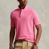 Rosa Poloshirts aus Mesh im Custom-Slim-Fit von Ralph Lauren für Herren