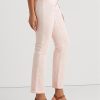 Rosa Ralph Lauren Coated Mid-Rise Straight Ankle Jeans für Damen