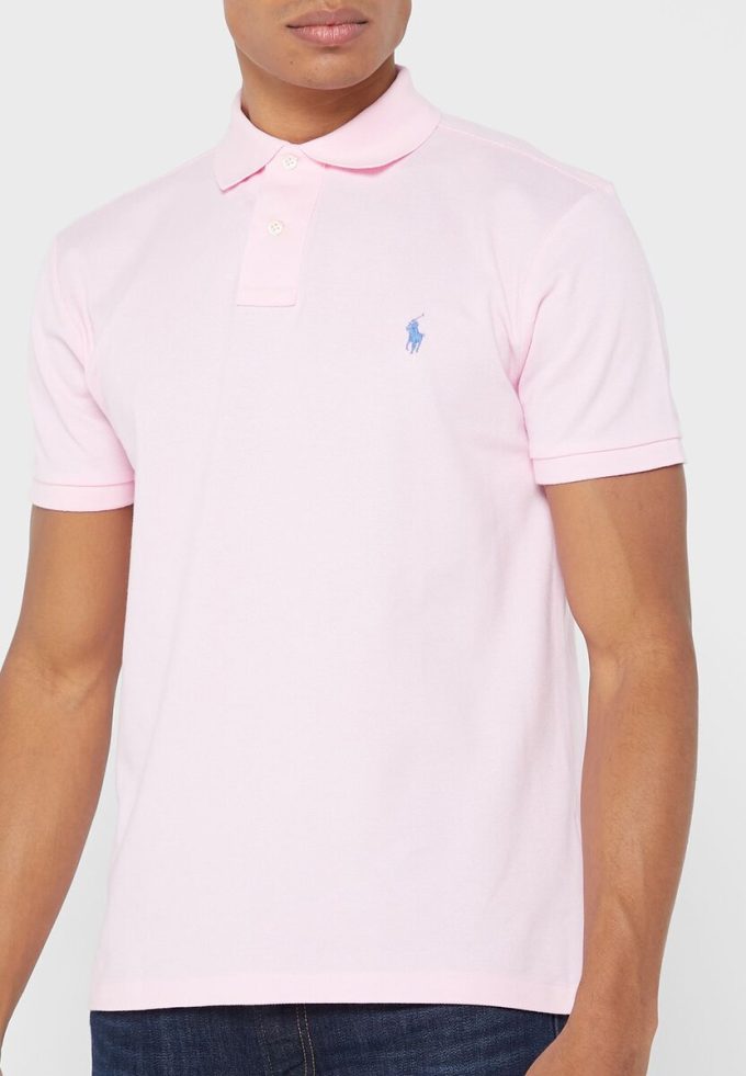 Rosa Ralph Lauren Essential Slim Fit Poloshirts für Herren