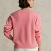 Rosa Ralph Lauren Fleece-Pullover mit Rundhalsausschnitt für Damen