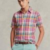 Rosa Ralph Lauren Herren-Popover-Hemden im klassischen Madras-Stil