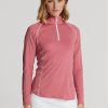 Rosa Ralph Lauren Jersey-Pullover mit Viertelreißverschluss für Damen