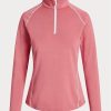 Rosa Ralph Lauren Jersey-Pullover mit Viertelreißverschluss für Damen
