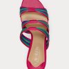 Rosa Ralph Lauren Lorraine Sandalen aus gestreiftem Nappaleder für Damen