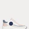 Rosa Ralph Lauren Reaghan Logo Jacquard & Leder Sneakers für Damen