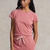 Rosa Ralph Lauren T-Shirts mit Rundhalsausschnitt aus Bio-Baumwolle für Damen