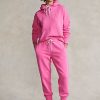 Rosafarbene Fleece-Jogginghose mit Pony-Print für Damen von Ralph Lauren