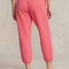 Rosafarbene Ralph Lauren Fleece-Sporthose für Damen