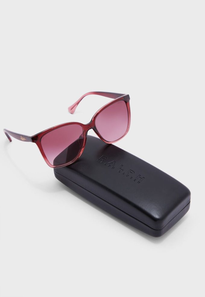 Rote Damen-Wayfarer-Sonnenbrille Ralph Lauren 0Ra5281U
