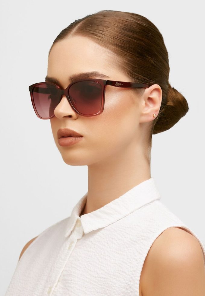Rote Damen-Wayfarer-Sonnenbrille Ralph Lauren 0Ra5281U