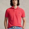 Rote Poloshirts aus Mesh im Custom-Slim-Fit von Ralph Lauren für Herren