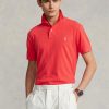 Rote Poloshirts aus Mesh im Custom-Slim-Fit von Ralph Lauren für Herren