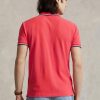 Rote Poloshirts aus Mesh im Custom-Slim-Fit von Ralph Lauren für Herren