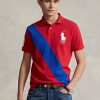 Rote Poloshirts aus Netzstoff mit großem Pony von Ralph Lauren für Herren