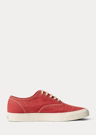 Rote Ralph Lauren Canvas-Sneakers für Damen