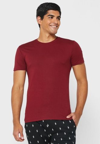 Rote Ralph Lauren Herren-T-Shirts mit Rundhalsausschnitt im 3er-Pack