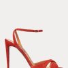 Rote Ralph Lauren Kandice Pumps aus Ziegenwildleder für Damen