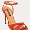 Rote Ralph Lauren Kandice Pumps aus Ziegenwildleder für Damen