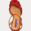 Rote Ralph Lauren Kandice Pumps aus Ziegenwildleder für Damen