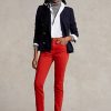 Rote Ralph Lauren Tompkins High-Rise Skinny Jeans für Damen