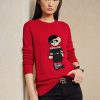 Rote Ralph Lauren Unar New Year Bear Pullover für Damen