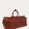Schokoladenbraune Ralph Lauren Heritage-Reisetaschen aus Leder für Herren