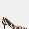 Schokoladenbraune Ralph Lauren Lanette Haircalf Heels für Damen