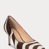 Schokoladenbraune Ralph Lauren Lanette Haircalf Heels für Damen