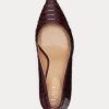 Schokoladenbraune Ralph Lauren Lanette Heels aus Schlangenlederimitat für Damen