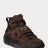 Schokoladenbraune Ralph Lauren PS100 High-Top-Sneakers aus Wildleder für Herren
