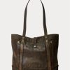 Schwarz über Braun Damen Ralph Lauren Leder Tragetaschen