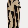 Schwarz / Braune Bleistiftröcke aus Baumwollmischung mit Geo-Print für Damen von Ralph Lauren