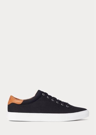 Schwarz / Braune Ralph Lauren Jermain Pique Sneakers für Herren