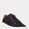 Schwarz / Braune Ralph Lauren Jermain Pique Sneakers für Herren