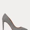 Schwarz / Cremefarbene Ralph Lauren Celia Glen Plaid Woll-Pumps für Damen