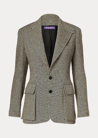 Schwarz / Cremefarbene Tweedjacken für Damen von Ralph Lauren