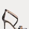 Schwarz / Gold Ralph Lauren Gabriele Pumps aus geprägtem Leder für Damen