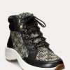 Schwarz / Graue Ralph Lauren Rylee Monogram Jacquard High-Top-Sneakers für Damen