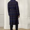 Schwarz / Nacy Herren Ralph Lauren Plaid Wool Twill Balmacaan Topcoat Mäntel