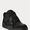 Schwarz / Schwarz Ralph Lauren Court Mid Pro Sneakers für Herren