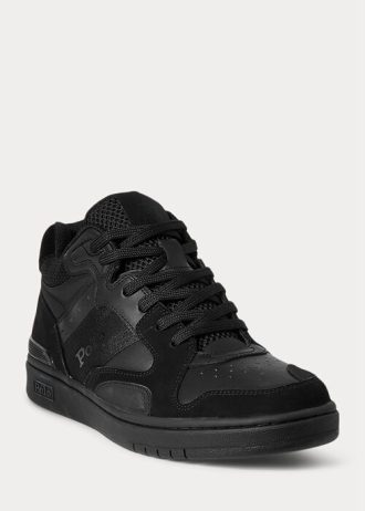 Schwarz / Schwarz Ralph Lauren Court Mid Pro Sneakers für Herren