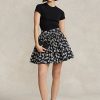 Schwarz / Weiß Damen Ralph Lauren Floral A-Linie Röcke