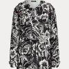 Schwarz / Weiß Damen Ralph Lauren Floral Ripstop Kapuzen-Windjacke