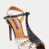 Schwarz / Weiß Damen Ralph Lauren Vasile Verzierte Satin Heels
