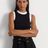 Schwarz / Weiß Damen Ralph Lauren Zweifarbige Ärmellose Pullover